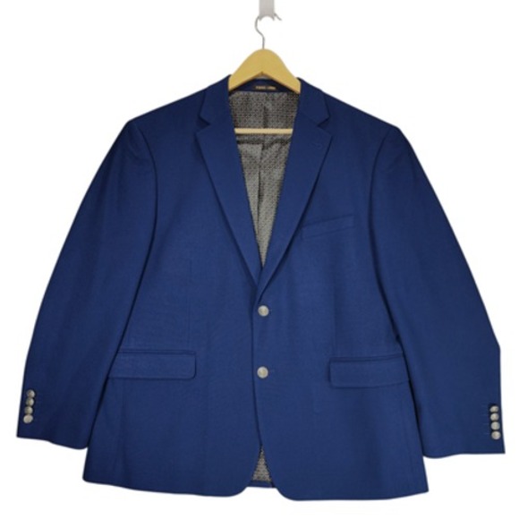 Pierre Loren Blazer 44S Men Steven Cobalt Blue Silver Button Nautical Sport Coat - Picture 1 of 13